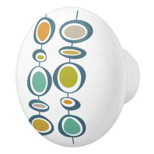 Abstrakte Hangzirkel Mitte des Jahrhunderts Modern Keramikknauf