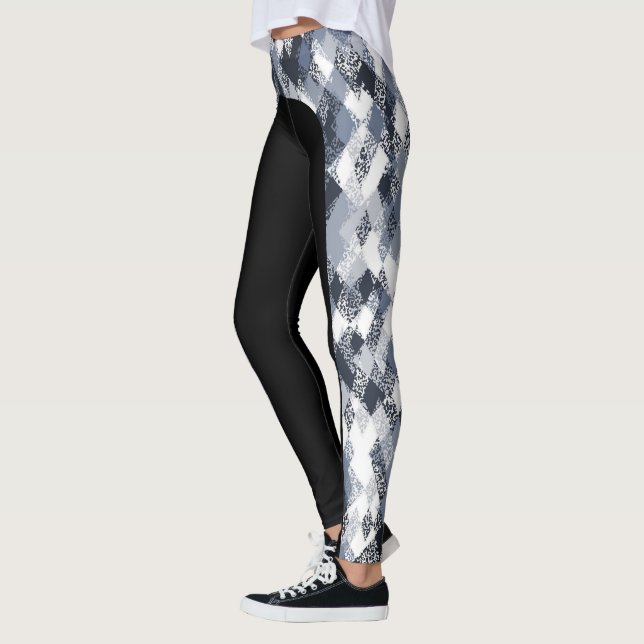 Abstrakte Harlekin-Muster-Seiten-Streifen-Leggings Leggings (Links)