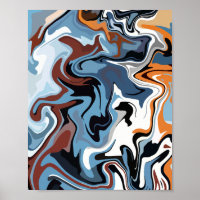 Abstrakte Harmonie von Blau und Erdfarben
