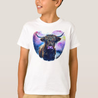 Abstrakte Heart-Shaped Highland-Cow-Malerei
