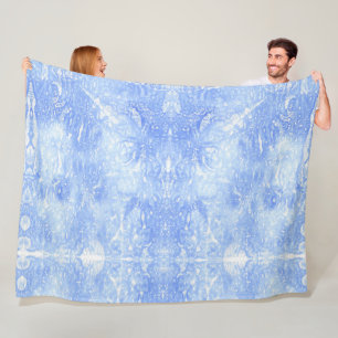 Abstrakte, hellblaue und weiße Fleece-Decken Fleecedecke