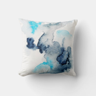 Abstrakte, helle Aquarellfarben mit lackierter Tex Kissen