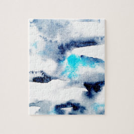 Abstrakte, helle Aquarellfarben mit lackierter Tex Puzzle