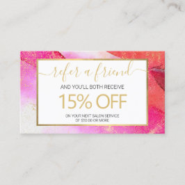 Abstrakte, hellrosa Wasserfarbenreferenz Visitenkarte