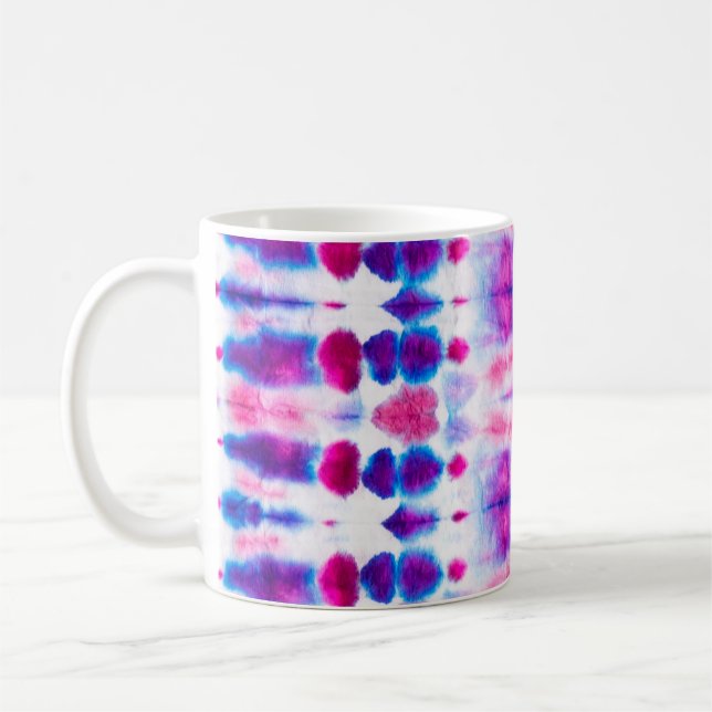 Abstrakte, hellrote Gelbe Kunst Kaffeetasse (Links)