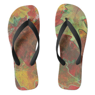 Abstrakte Herbst-Eichenblätter FlipFlops