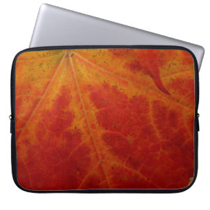Abstrakte Herbst-Naturfotografie mit rotem Ahornbl Laptopschutzhülle