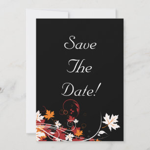 Abstrakte Herbstblätter Hochzeit - Termin vormerke Einladung