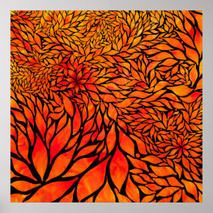 Abstrakte Herbstblätter Poster