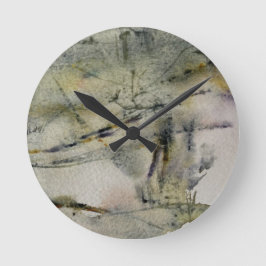 Abstrakte Herbstfarben Landschaft 2 Runde Wanduhr