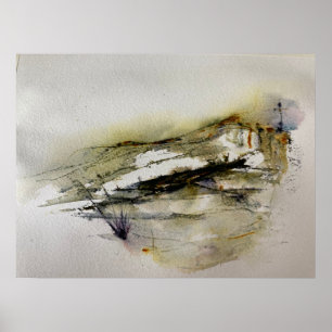 Abstrakte Herbstfarben Landschaft Poster