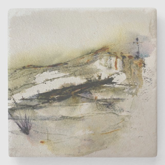Abstrakte Herbstfarben Landschaft Steinuntersetzer (Vorderseite)