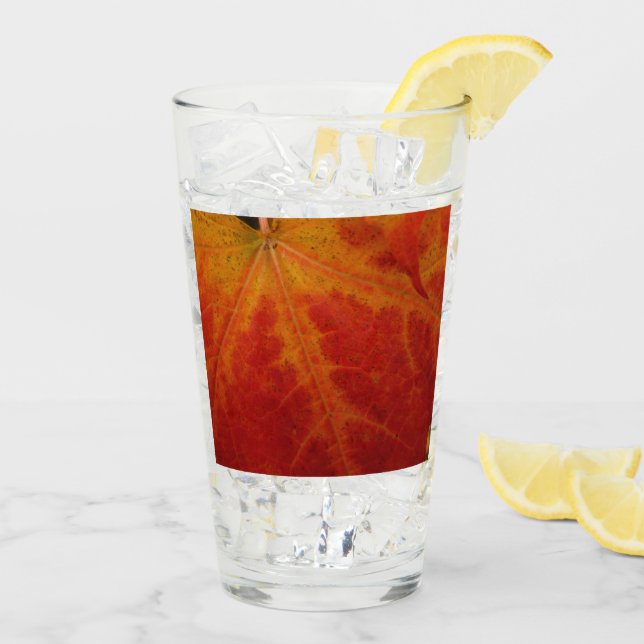 Abstrakte Herbstfotografie aus dem Ahornleaf Glas (Rückseite Ice)