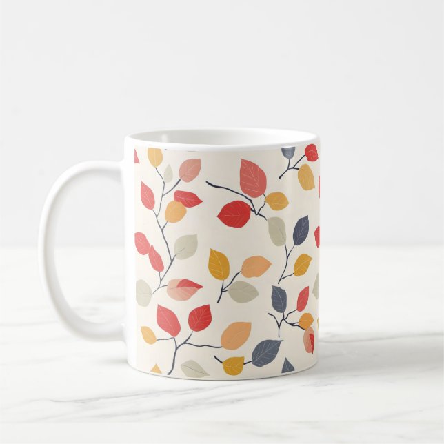Abstrakte Herbstlaube Kaffeetasse (Links)