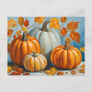 Abstrakte Herbstpumpen und Blätter Feiertagspostkarte