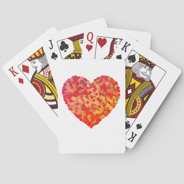 Abstrakte Herz-Konfetti-Kunst Spielkarten (Rückseite)