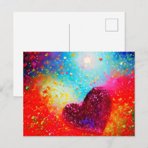 Abstrakte Herz-Kunst Postkarte