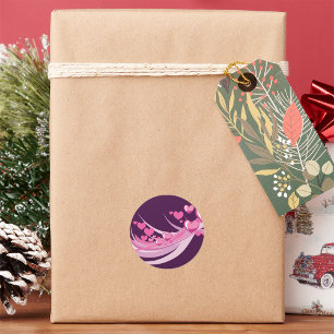 Abstrakte Herz-Stickers Runder Aufkleber