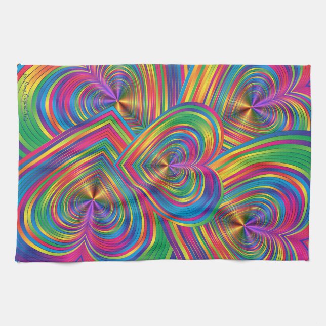 Abstrakte Herzen sind Abstrakt Geschirrtuch (Horizontal)