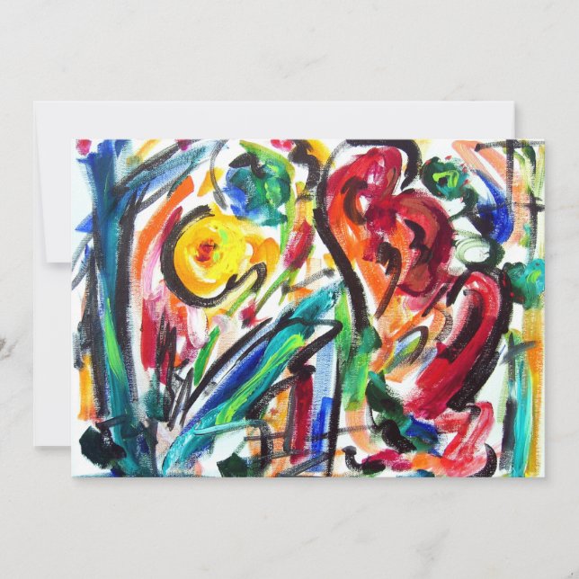 Abstrakte "Herzglücksbereitschaft" - Einladung (Vorderseite)