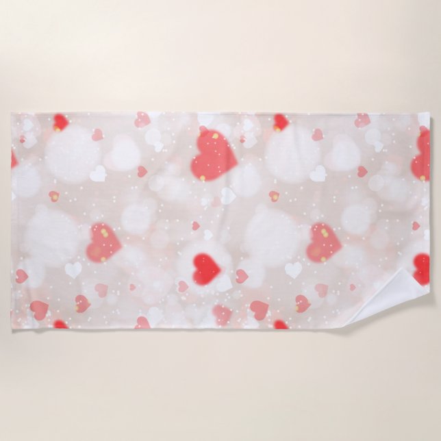 Abstrakte Herzmuster Strandtuch (Vorderseite)