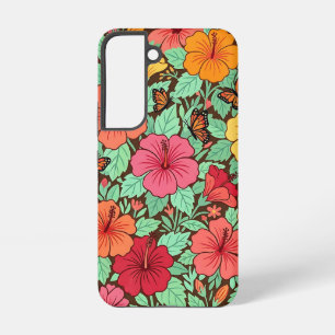 Abstrakte Hibiskus-Schmetterlinge Samsung-Hüllen Samsung Galaxy Hülle
