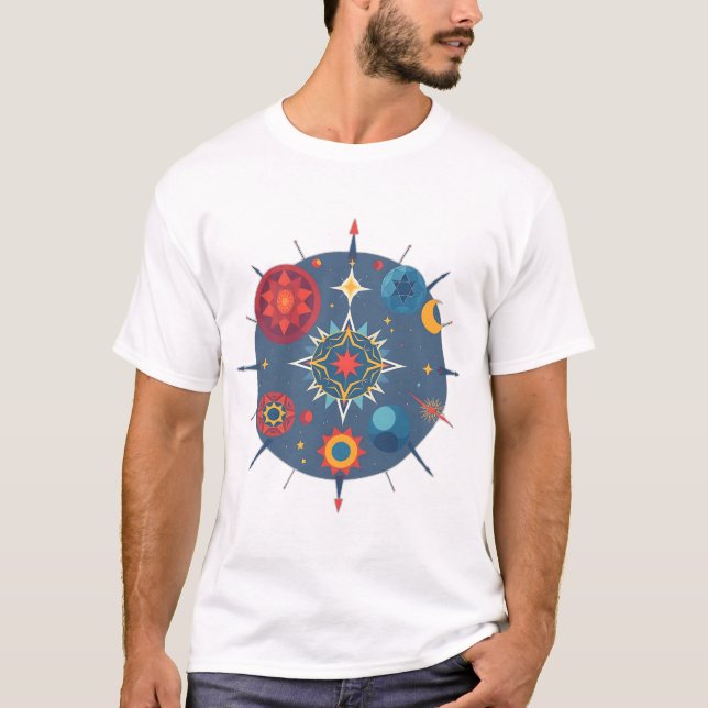 Abstrakte Himmelsgeometrie T-Shirt (Vorderseite)