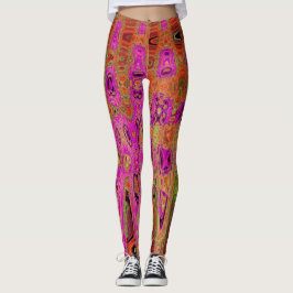 Abstrakte hintere Atomwaves in heißrosa Groovy Leggings