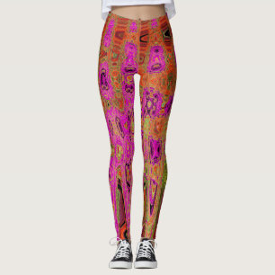 Abstrakte hintere Atomwaves in heißrosa Groovy Leggings