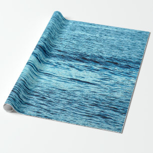 Abstrakte Hintergrundabstrakte Blauwasserwelle, Aq Geschenkpapier