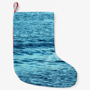 Abstrakte Hintergrundabstrakte Blauwasserwelle, Aq Kleiner Weihnachtsstrumpf