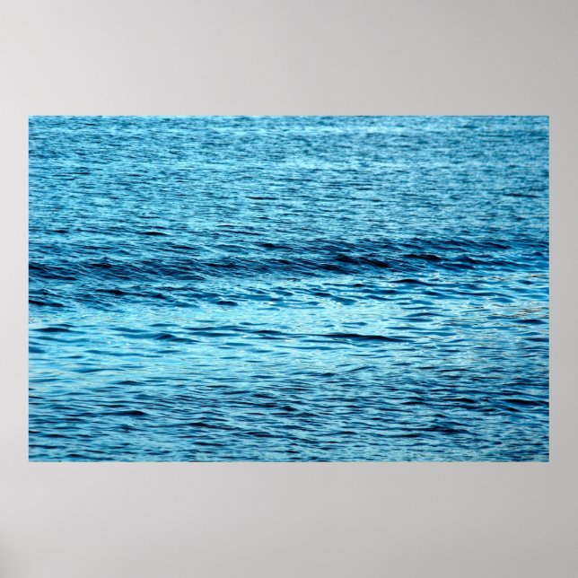 Abstrakte Hintergrundabstrakte Blauwasserwelle, Aq Poster (Vorne)