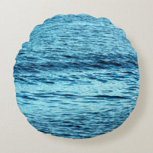 Abstrakte Hintergrundabstrakte Blauwasserwelle, Aq Rundes Kissen