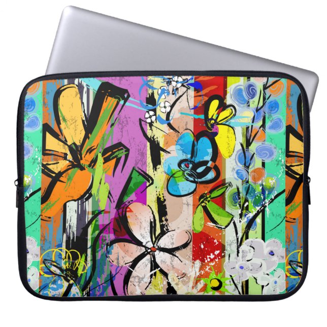 abstrakte Hintergrundkomposition mit Blume, mit Laptopschutzhülle (Vorderseite)