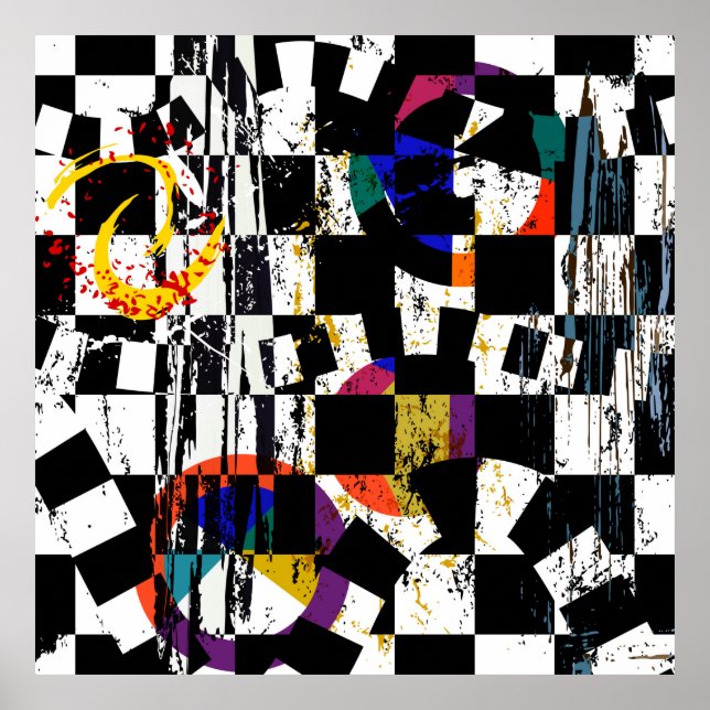 abstrakte Hintergrundkomposition mit Strichen, Spl Poster (Vorne)