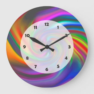 Abstrakte Hintergrundspiralen Soft II Große Wanduhr