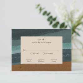 Abstrakte Hochzeit am Meer RSVP Karte