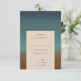 Abstrakte Hochzeit am Meer RSVP Karte