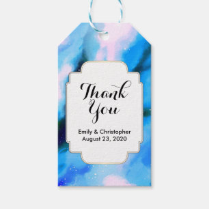 Abstrakte Hochzeit dank blauem Marmor im Weltraum Geschenkanhänger