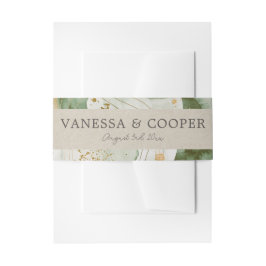 Abstrakte Hochzeit des Grünen Goldes im Wasserfarb Einladungsbanderole