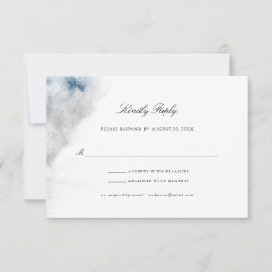 Abstrakte Hochzeit in Blau und Grau RSVP Karte