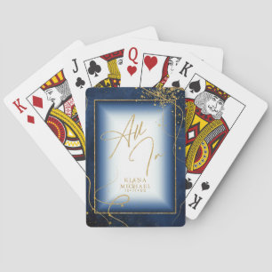 Abstrakte Hochzeit in feinen GoldlinienID867 Spielkarten