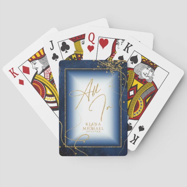 Abstrakte Hochzeit in feinen GoldlinienID867 Spielkarten (Rückseite)