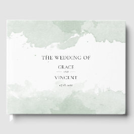 Abstrakte Hochzeit in grüner Farbe Gästebuch