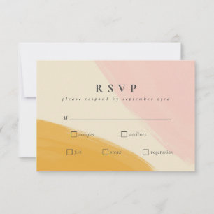 Abstrakte Hochzeit in Rosa und Orange RSVP Karte
