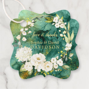 Abstrakte Hochzeit mit Malachite Gold Geschenkanhänger