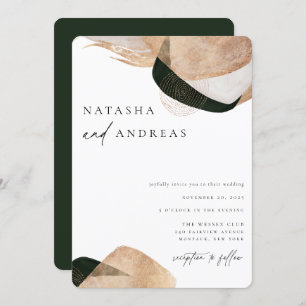 Abstrakte Hochzeit mit zeitgenössischem Chic Einladung