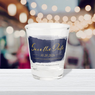 Abstrakte Hochzeit Speichern Sie das Datum der Ein Schnapsglas