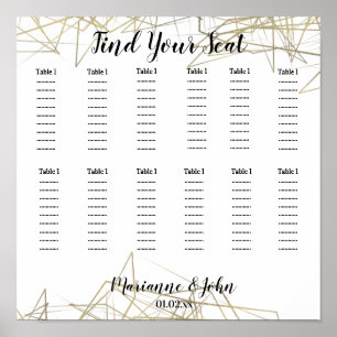 Abstrakte Hochzeitstabelle für geometrische Folien Poster