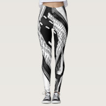 Abstrakte hohe Waisted Schwarzweiss-Leggings